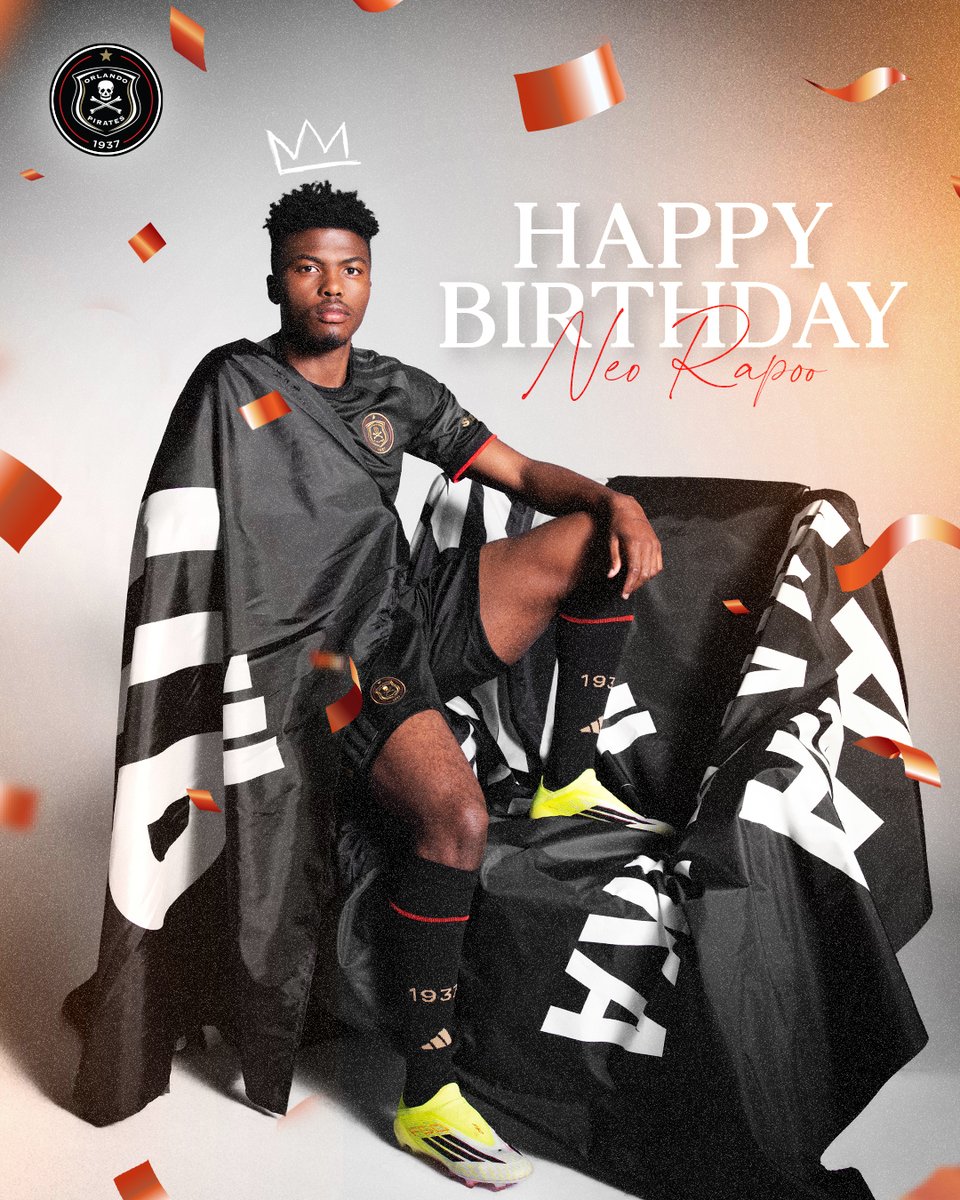 orlandopirates's tweet photo. Wishing our #19 Neo Rapoo a Happy Birthday!  🎉🎉🎉 🎂🎂🎂

⚫️⚪️🔴⭐️
#OrlandoPirates
#OnceAlways https://t.co/u7mwneyrIM