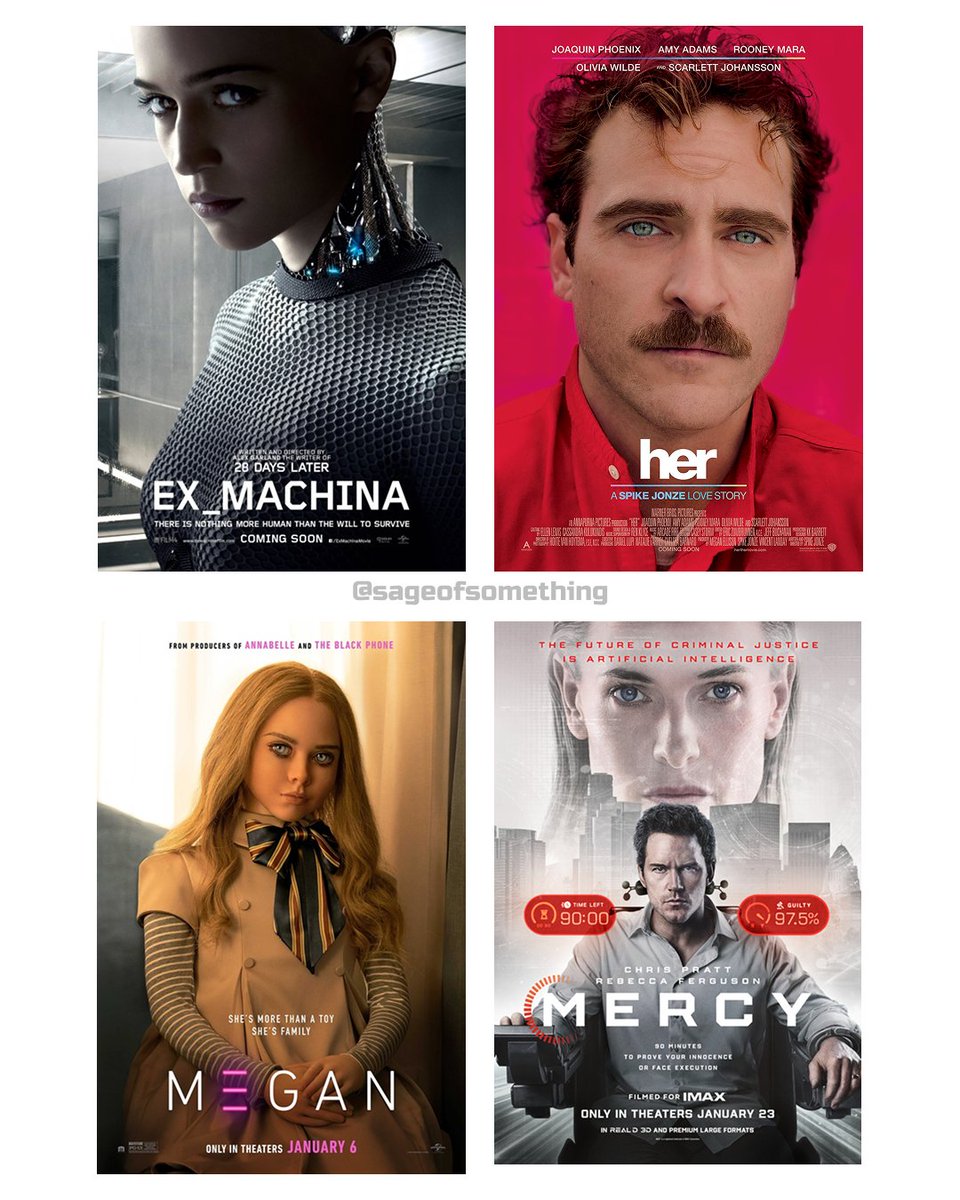 sageofsomething's tweet photo. Here are 4 movies that capture how AI shows up differently across genres.

Justice. Obsession. Love. Consciousness.

Seen any? https://t.co/rvzCc12ljU