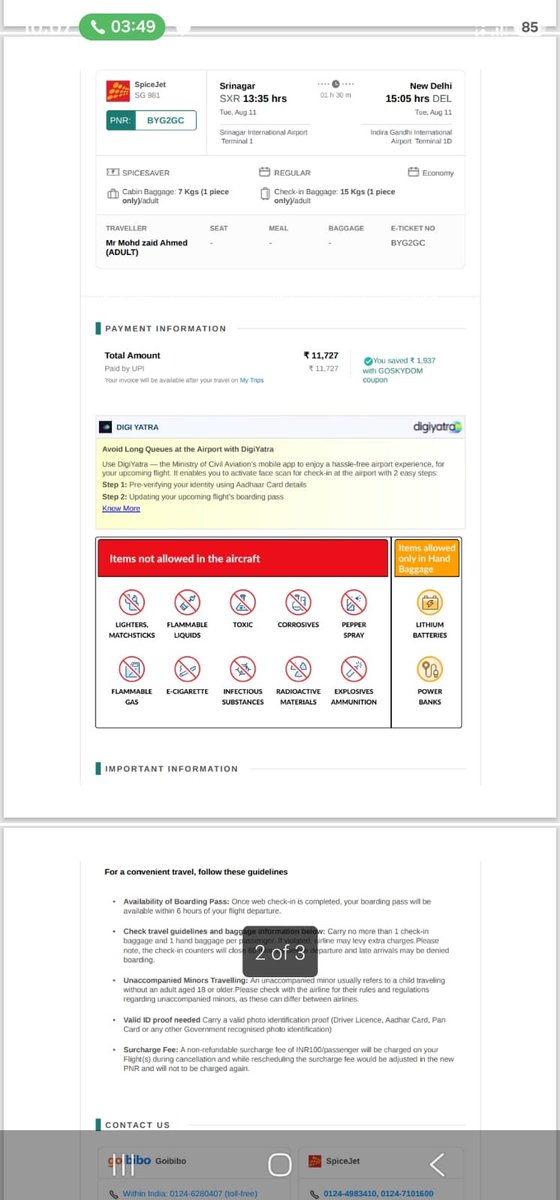ImRealFarman's tweet photo. Hello @flyspicejet, @DGCAIndia, @RamMNK 
My uncle and brother are stranded at Srinagar Airport after SpiceJet cancelled their flight TWICE. No proper alternate flight or backup has been provided, and the concerned officer is misbehaving. Please intervene urgently.
@MoCA_GoI https://t.co/DBYXYieyFf