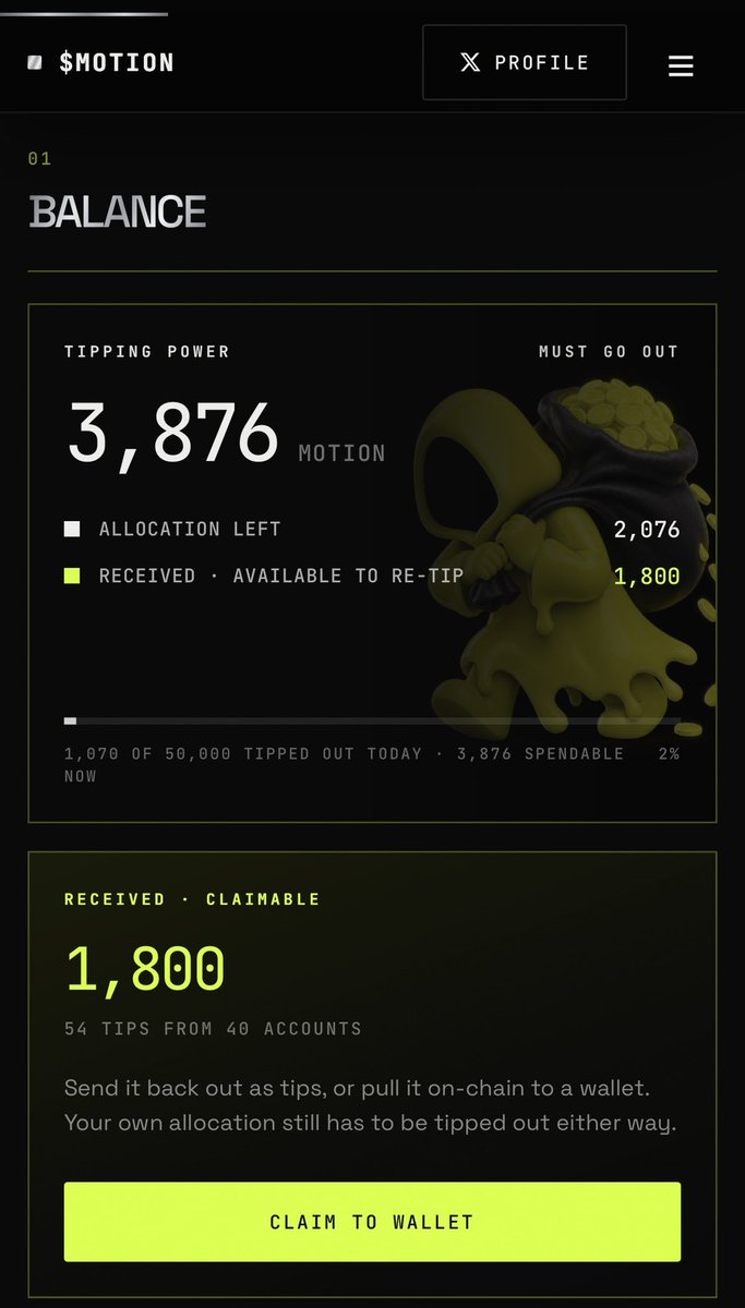 1_1amZzz's tweet photo. Are you winning, son? 👀

Show me your $MOTION allocation in the comments 👇

Make sure it’s real, not edited, and belongs to you.

The person with the biggest allocation gets a tip from me. 🫡

Motion Tip by @motiontip  Tag @tipmotion for tipping https://t.co/Gwxkt2AcIY