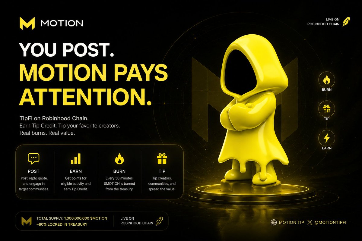 xandersaq's tweet photo. $MOTION is making social activity matter.

Every post, reply, and quote can contribute to your Tip Credit while helping power real $MOTION tips and treasury burns.

No complicated farming just participate, contribute, and support the communities you’re part of.
@motiontip https://t.co/0q9PzXa0pn