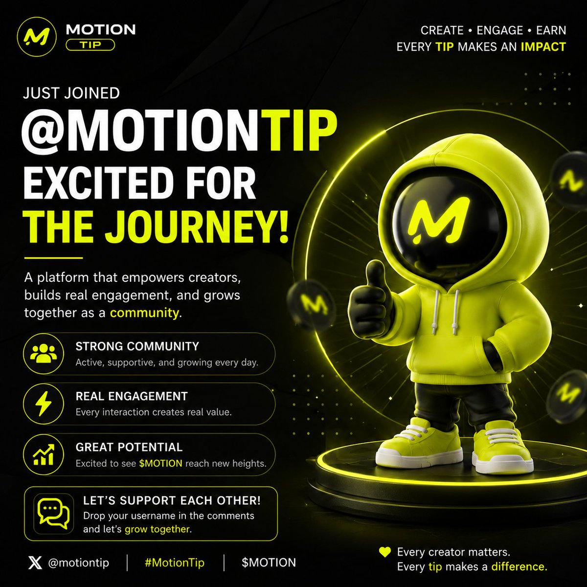KhgKhe's tweet photo. Recently joined @tipmotion, and the experience has been very encouraging so far.
The platform creates opportunities for creators to build meaningful engagement while growing alongside an active community. I'm excited to see how the $MOTION ecosystem continues to evolve in the future.
Keep learning, keep contributing, and keep supporting fellow creators. 🤝🚀
$MOTION #MotionTip