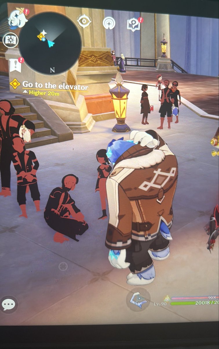 BSweet555's tweet photo. Just me who's npcs are like this😭??? I tried lowering the graphics and restarting too ;-; #GenshinImpact #Snezhnaya https://t.co/Dg5Y8hVhNX