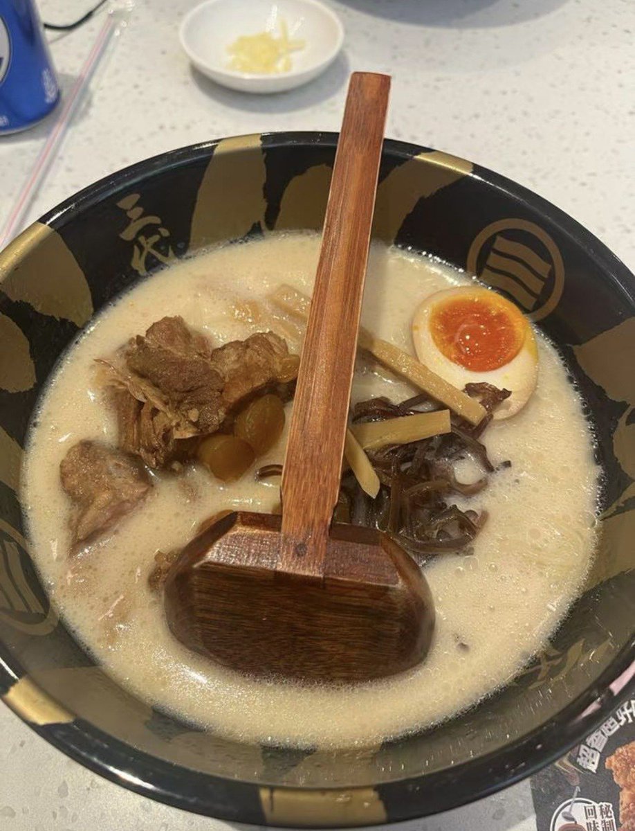 CeuYen's tweet photo. Just found the BEST hidden ramen spot in downtown! Rich tonkotsu broth, springy noodles, and perfectly marinated soft-boiled egg = 10/10 comfort meal. Cannot wait to come back! https://t.co/RHCQBdQWBL
