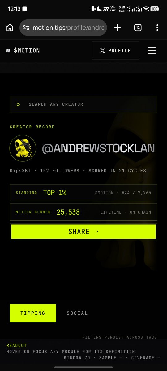 andrewstocklan's tweet photo. How to get top #10?👀 my alloc very small please like,komen,repost and follow.
@tipmotion @motiontip $MOTION https://t.co/ThqFKLQmyD