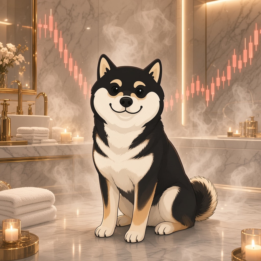 Manyu_Soldier's tweet photo. ```
Somewhere between luxury spas and red charts, a Shiba sits as if he was supposed to just look and laugh from the beginning.

$MANYU's the dog that when everyone is screaming "pump," he just tilts his head and says, "Again?" https://t.co/DKbs11p2bF