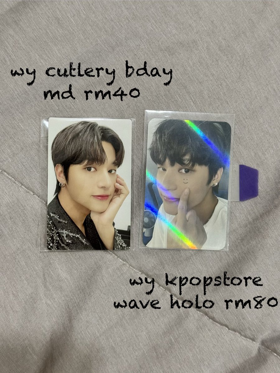 woosbeanie's tweet photo. wts ateez wy cutlery birthday md pc and kpopstore boo wy 🍡🍡  dm me if interested!! #pasarateez https://t.co/yX2FiFqGoj
