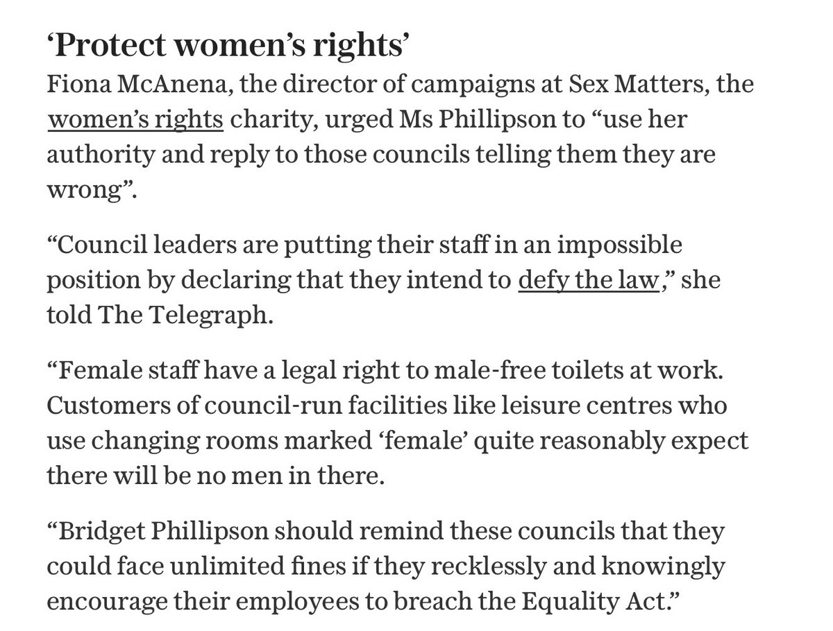 TheAttagirls's tweet photo. @sexrealistnews Well said, @DerryBanShee.

@bphillipsonMP, you enabled this with your dither and delay. If we have to fight each and every council in court to ensure they obey the law, so be it, but you gave them a tacit green light. Take some responsibility and do your job. DO YOUR JOB. https://t.co/KdGERxDvdF