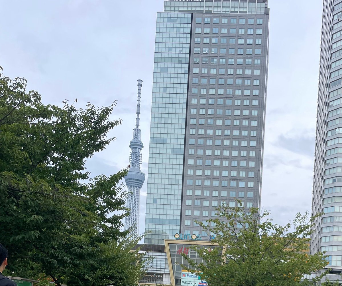 saeppoko's tweet photo. スカイツリーだ！と言って写真に撮った、ギリギリ見えた写真。
田舎もん炸裂の人、私です。今日も元気です。 https://t.co/viH0BcQmxZ