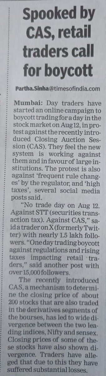 NimishGoel6's tweet photo. Seems New Trade rule CAS has hit the nerve of the traders....Although it does not impact my style of trading, but i am with those people who are suffering because of the Arbitrary SEBI rule changes.....Not trading today, just observing the market..... https://t.co/oDzyGjpz4I