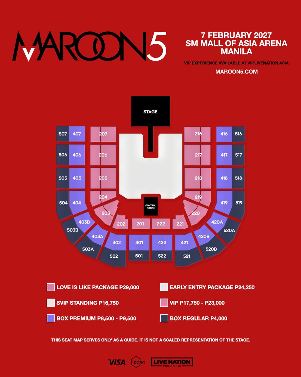 livenationph's tweet photo. LNPH Members, don't miss your exclusive access to tickets!

The LNPH Presale starts TODAY at 12PM and runs until 11:59PM.

Log in to your account at https://t.co/TFXFfjwHBP to join the presale.

Maroon 5 Asia 2027 Tour in Manila
📅February 7, 2027
SM Mall of Asia Arena

#Maroon5inManila