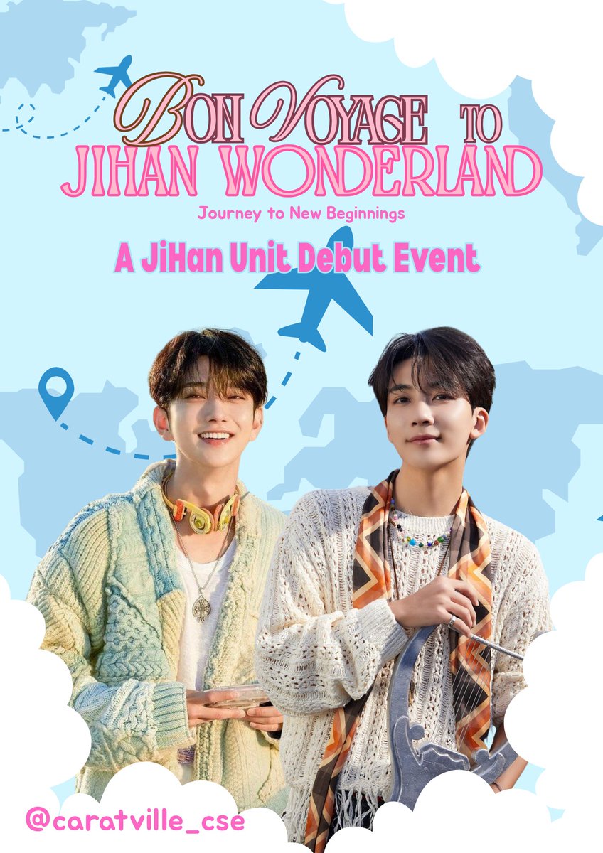 caratville_cse's tweet photo. This is the time JiHanist and Carats!

As we wait for Jihan Unit Debut we are happy to annouce pur FREE JIHAN event 🩷🤎

Registration will be on August 15, 2026, same form as #FLIGHT1004

#BonVoyageJIHAN #Jeonghan #Joshua #HaniShu https://t.co/FgIz49DpoA