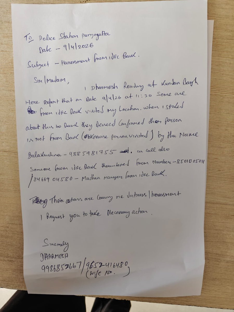 DharmeshJh43312's tweet photo. @NutanMishra1304 @IDFCFIRSTBank @RBIsays I don't know why these guy is asking for live location why applying these tactics after several policy circulation by RBI..I have requested him pls cordinate with me. https://t.co/4mk1MnDgWU