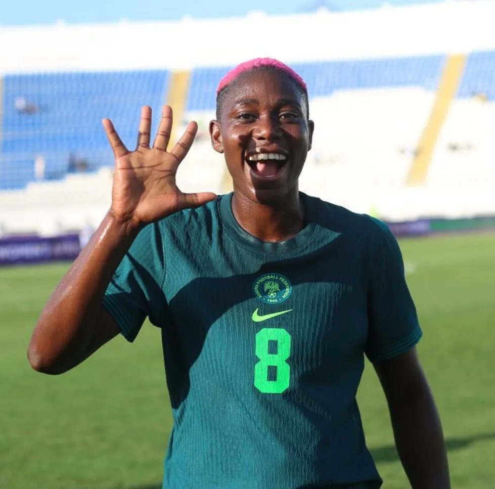 NigeriaStories's tweet photo. Asisat Oshoala has urged Nigerians to rally behind the Super Falcons as they face South Africa in a crucial 2027 FIFA Women’s World Cup play-off on Thursday, saying the team needs the nation’s support more than ever with their World Cup hopes at stake. https://t.co/C2KbOPcv6Q