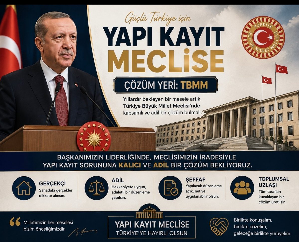 nuran026's tweet photo. Milyonlarca vatandaşın evini ve mülkiyetini ilgilendiren bu sorun artık siyasi gündemin dışında tutulamaz. TBMM, toplumun beklentisine kulak vermeli ve kalıcı bir yasal çözüm üretmelidir.
#YapıKayıtMeclise
Yıkıma DurDe https://t.co/AsCUKVFVr0