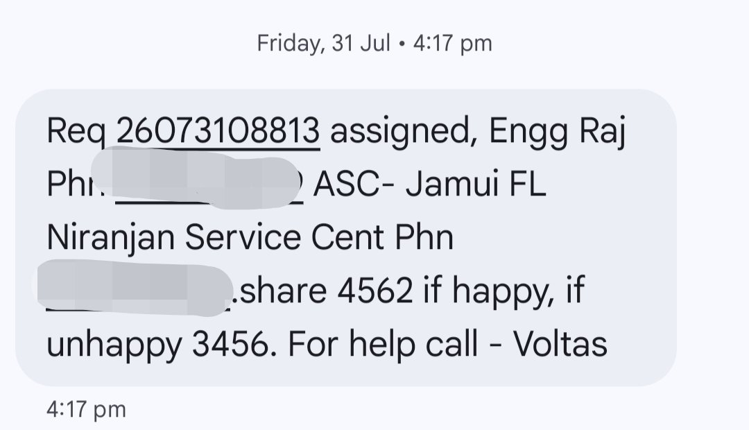 ItsRk4u_'s tweet photo. @myvoltas I registered this complaint on 31st July, but even it's 12 days ago but not resolved yet. When I called to service centre then they rejects my call.
Please take action as soon as possible because this AC is in Department Office. https://t.co/OLh6iiPRfm