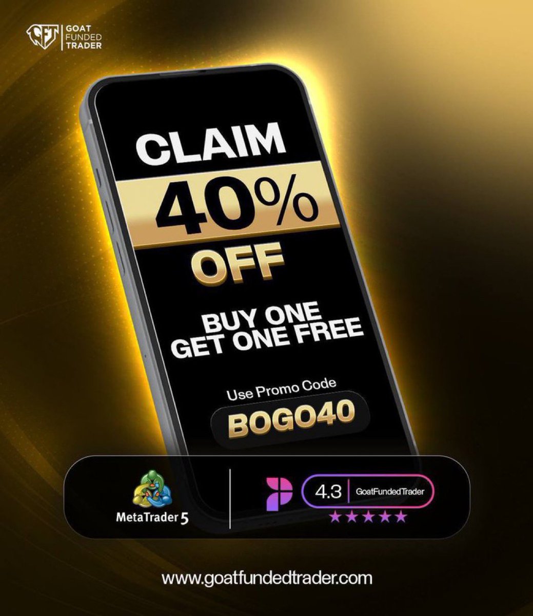 callmeToprex's tweet photo. BOGO40 just dropped 🚨

40% OFF
Buy 1 Get 1 FREE
Code: BOGO40

Free same-size account after first payout.

https://t.co/zraAv5sEzK https://t.co/23cfemYxYj