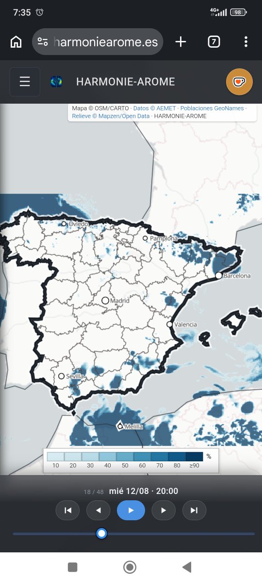Divulgameteo's tweet photo. ¡Llegó el día del #Eclipse! Buenas noticias. El modelo Harmonie Arome plantea un escenario mejor que ayer, con menos cobertura nubosa en las zonas críticas: N Galicia-Asturias-Cantabria (nubes bajas)  y Teruel-Castellón-Tarragona.
¡Disfrutad del espectáculo! 😎 Eso sí, con CALOR. https://t.co/NEzD5fh3ho