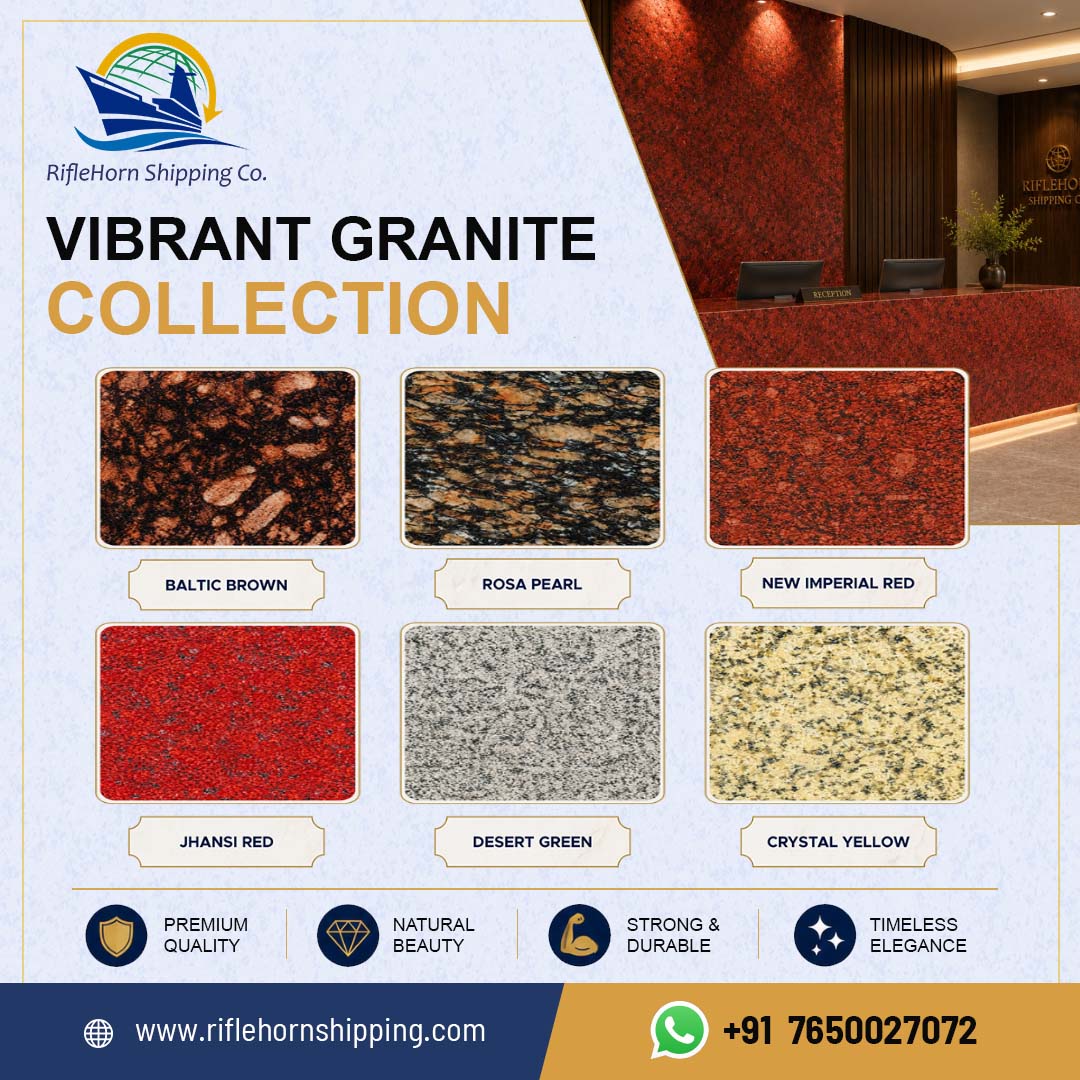RFHshipping's tweet photo. ✨ VIBRANT GRANITE COLLECTION ✨
Premium Indian granite offering natural beauty, strength &amp; timeless elegance. 🌍
📩 Contact us for enquiries &amp; global orders.
📧 connect@riflehornshipping.com
🌐 https://t.co/sPwhzUKTVU
 📱 WhatsApp: +91 7650027072
#GraniteCollection #NaturalStone https://t.co/1kKhxuSHCc