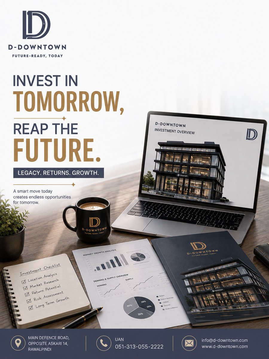 d_downtown_'s tweet photo. Every smart investment begins with a single decision.🤝

Choose D-Downtown, a future built on confidence, growth, and lasting value.📈

📍 Main Defence Road, Rawalpindi
📞 0313-055-2222
📩 info@d-downtown.com https://t.co/t4VnME61S0