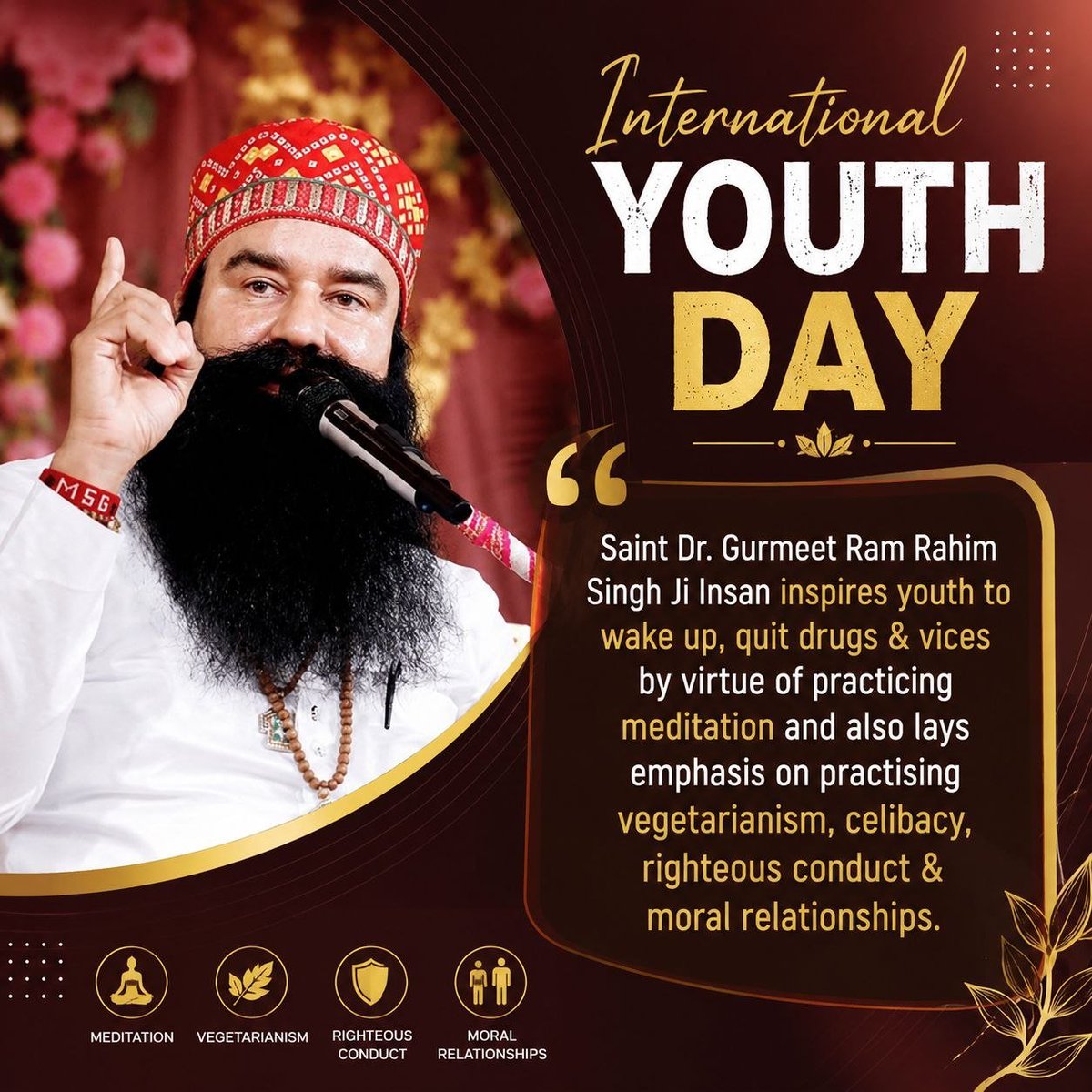 sonaligondia777's tweet photo. युवा पीढ़ी को सही दिशा देने व उनके मानसिक, सामाजिक विकास के लिए #InternationalYouthDay मनाया जाता है।Saint Gurmeet Ram Rahim Ji ने हमेशा युवाओं के कौशल विकास, मजबूत चरित्र, सकारात्मकता, शिक्षा, रचनात्मकता आदि गुणों को विकसित करने के लिए प्रेरित किया है।
#InternationalYouthDay2026 https://t.co/UUx0RJqe5l