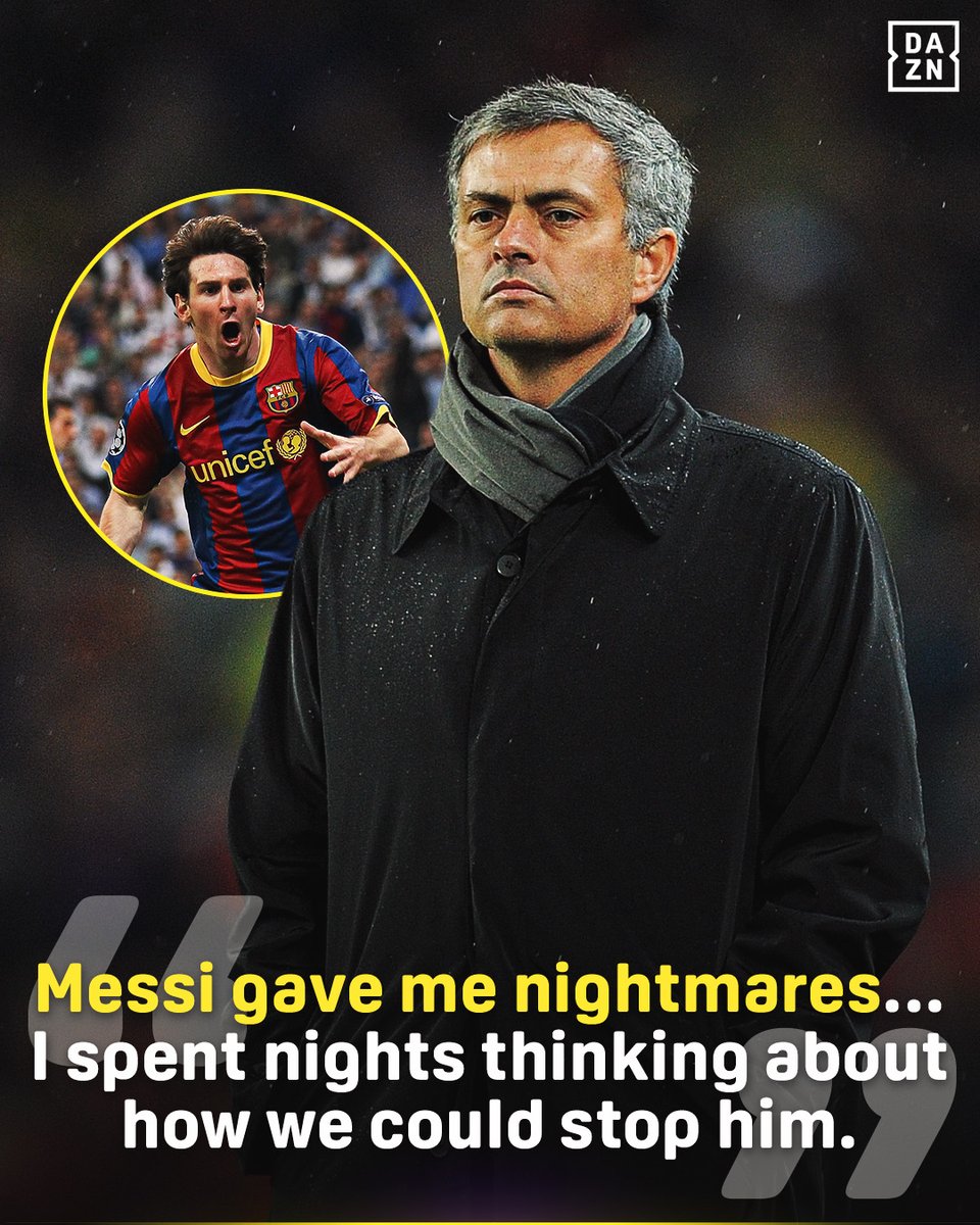 DAZNFootball's tweet photo. Jose Mourinho admits that Messi gave him nightmares while coaching Real Madrid 😳

#LaLiga https://t.co/0ONj98Dchz