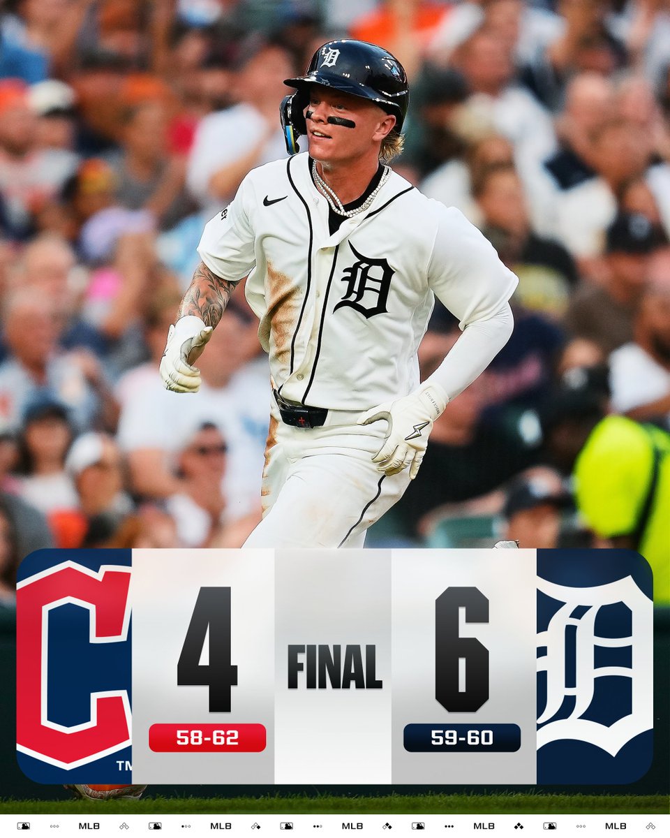 MLB's tweet photo. The @Tigers win Max Clark's home debut in Detroit! https://t.co/itGJN3Hfoi