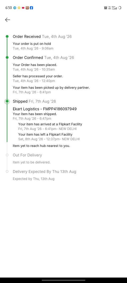RjAnkit11's tweet photo. @Flipkart @flipkartsupport @PMOIndia @CMOfficeUP @aajtak @dmgbnagar
What the hell wrong with you Flipkart look at this what is happening with my product it is purely and professional behaviour. My product not delivered yet can you please tell me what is the proper reason. https://t.co/bi8AOQR4El