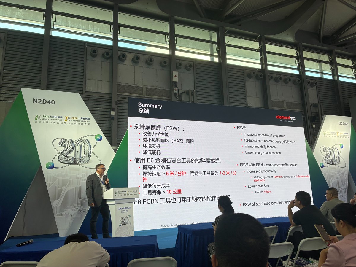 empcasting's tweet photo. On the floor at CHINA DIECASTING 2026 in Shanghai. Big focus this year: 800V thermal management, porosity control, and FSW for PDU housings. Good to see where the market is heading. https://t.co/5Xmgo3fDKX
#DieCasting https://t.co/Iu7QzlxW1m