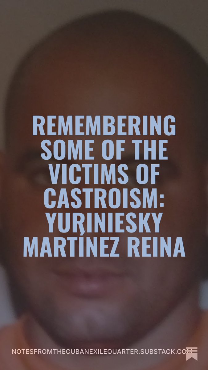 johnjsuarez's tweet photo. Remembering some of the victims of Castroism: Yuriniesky Martínez Reina
#RememberYuriniesky #ForgetFidel #100AñosConFidel #FidelMalNacido #FidelCastro #FidelEsFidel #FidelIsFidel #SOSCuba #PatriaYLibertad #CubaNoEsFidel
https://t.co/j37yeK2yuW https://t.co/wHG0NNEnnc