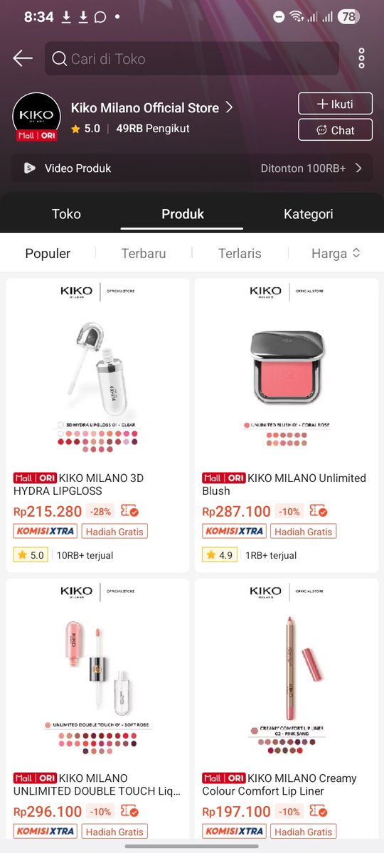 dyexpl0rer's tweet photo. GUYSSS kiko milano sekarang ada di shopee dan suprisingly harganya lebih murah dari offline store😭😭 https://t.co/cghCH5W3BM