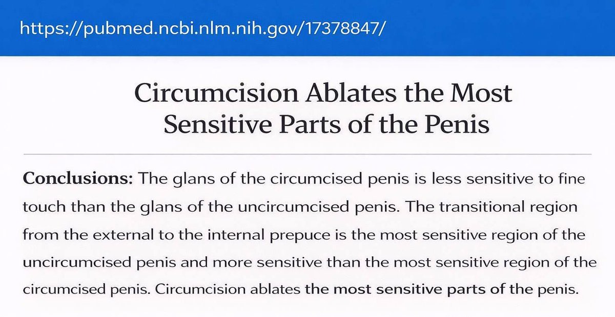AllThingsNew316's tweet photo. @MmisterNobody And waking up to the reality everyday that they stripped and amputated much of the erogenous tissue of our penis, along with the sexual and protective functions when we were defenseless infants. Circumcision is genital mutilation. https://t.co/0tpXQCky2t