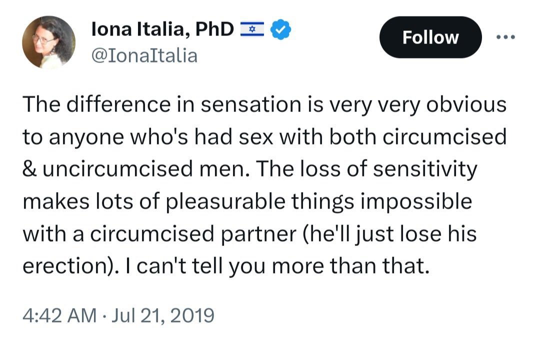 AllThingsNew316's tweet photo. @MmisterNobody And waking up to the reality everyday that they stripped and amputated much of the erogenous tissue of our penis, along with the sexual and protective functions when we were defenseless infants. Circumcision is genital mutilation. https://t.co/0tpXQCky2t
