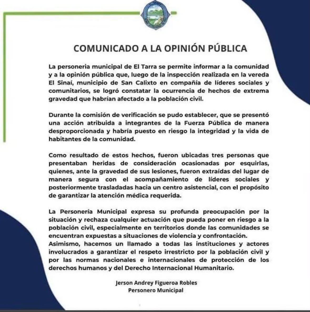 Zuluagakame's tweet photo. Mientras el país no se recuperaba del Terremoto que nos azotó, el presidente Abelardo ordenó un bombardeo al Corregimiento de Sinaí Municipio de San Calixto,(Catatumbo), afectando campesinos indefensos.

No vamos a permitir que en este gobierno se repita las horas más oscuras del país, donde bombas caían sobre población civil en regiones estigmatizadas. @petrogustavo