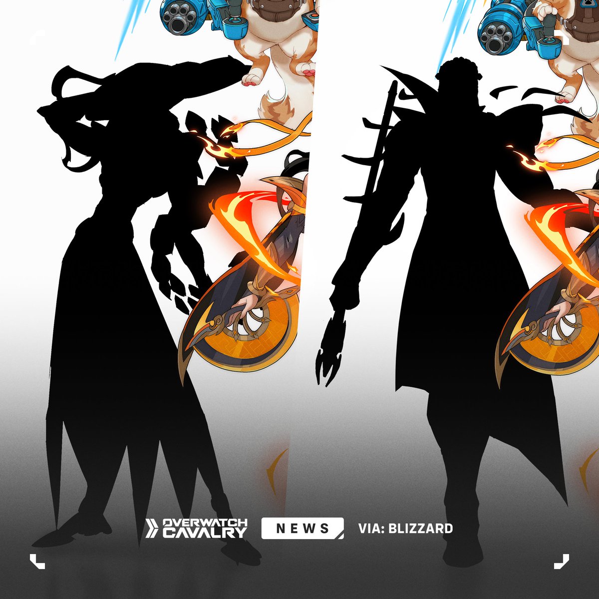 OWCavalry's tweet photo. New Upcoming Hero Silhouette in #Overwatch 👤

Blizzard recently refreshed the 2026 Hero Lineup with a redesigned look for the hero previously speculated to be Hivemind.

🔎 Check out the Before &amp; After. https://t.co/0MZtej1Tx1