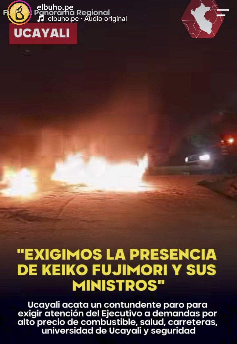 LaSalitadelSin's tweet photo. #UCAYALI  ARDE 🔥 PARO CONTUNDENTE. EXIGEN LA PRESIDENCIA DE FUJIMORI Y QUE ATIENDA SU RECLAMO. https://t.co/YbcDhrFaHn