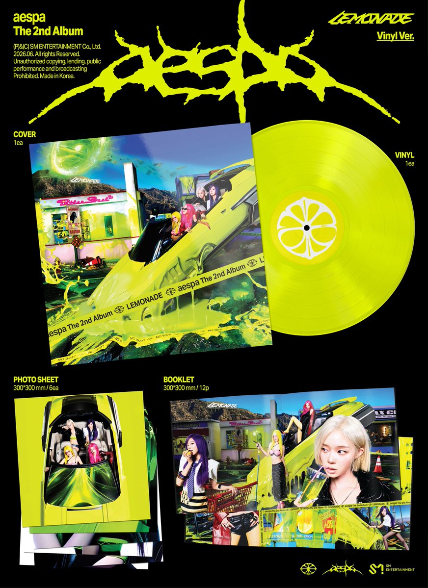 aespa_official's tweet photo. aespa - The 2nd Album 'LEMONADE'
PRE-ORDER US Exclusive Vinyls here 🍋
https://t.co/d4cgOy1Vhd

#aespa #æspa #에스파
#LEMONADE #aespaLEMONADE https://t.co/0hayZjlTuN