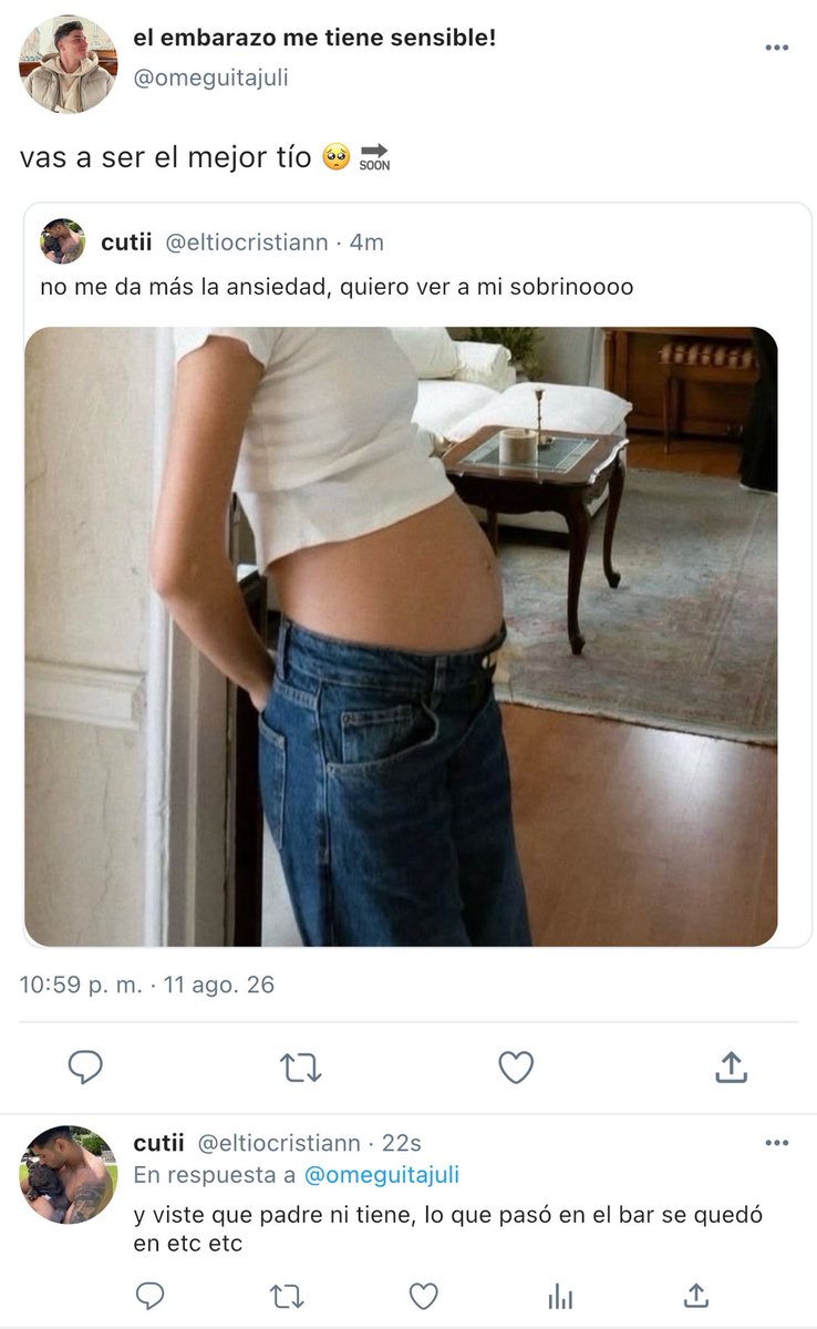 nickisaus's tweet photo. au “omeguita” | #Julienzo 

j repostea un post de su embarazo, donde su amigo comenta “lo que pasó en un bar se queda en un bar”

donde e encuentra al chico con el que tuvo un encuentro casual, pero este está embarazo… https://t.co/SxdBT9RiXZ