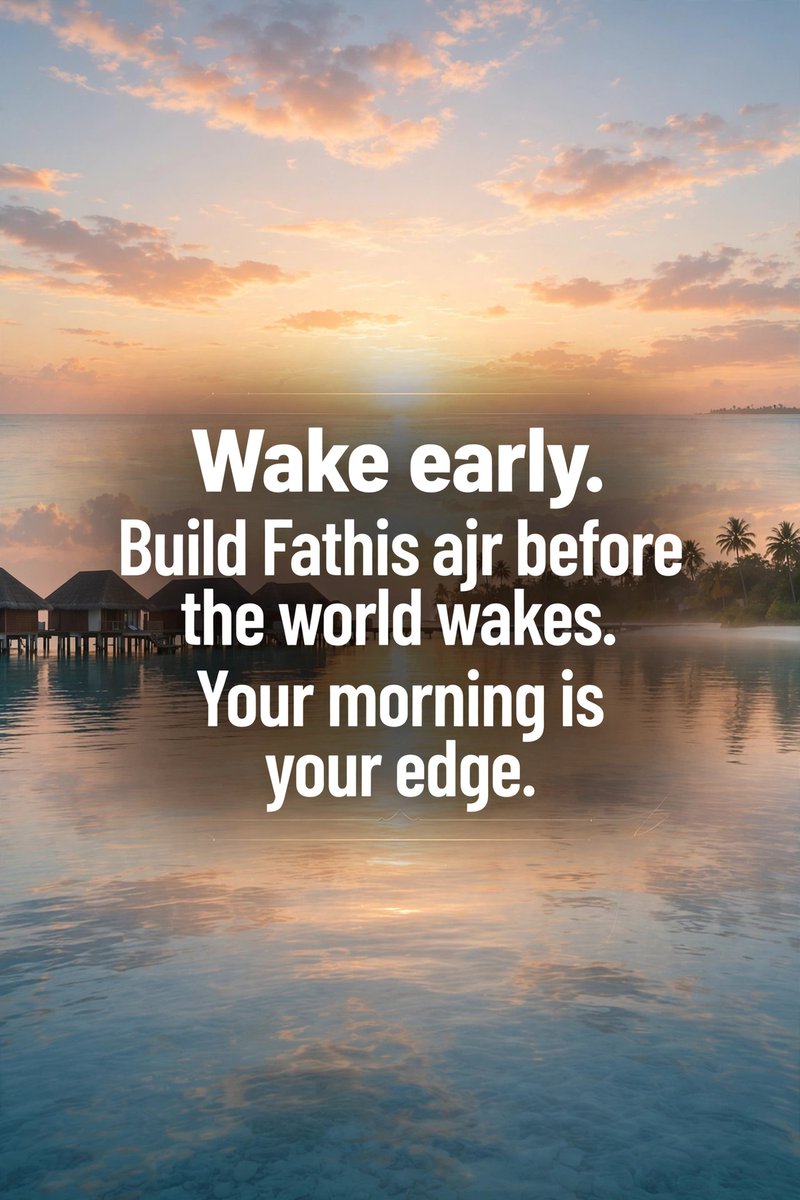adhanef's tweet photo. Wake early. Build Fathis ajr before the world wakes. Your morning is your edge.

Set the alarm tonight — your 5 AM is where Fathis ajr wins. https://t.co/R5rcmOeax3