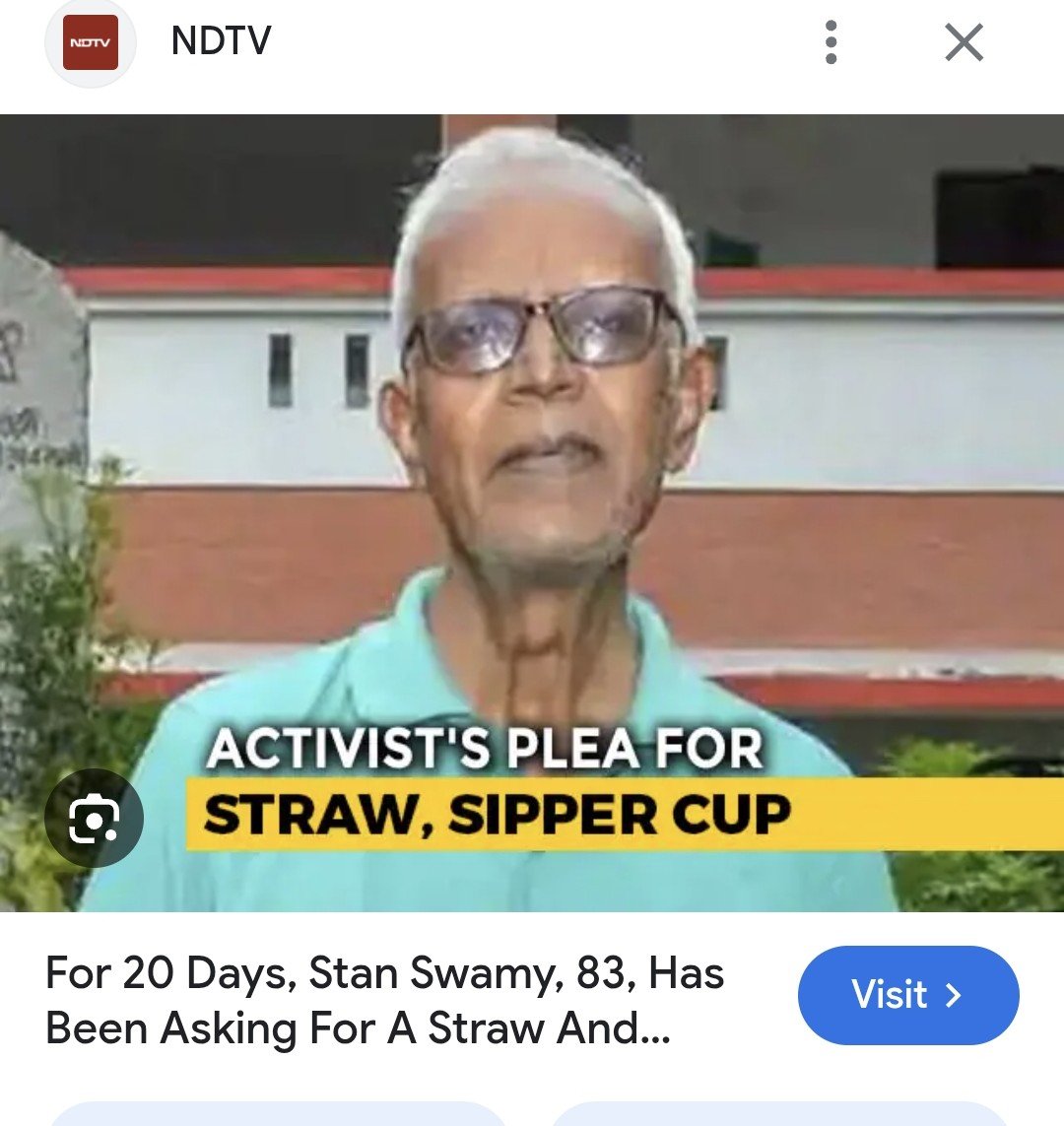 apoliticalmard's tweet photo. Same Supreme Court.  
Same Constitution.  

Asaram Bapu (convicted of raping a minor) gets a full-time trained caregiver of his choice inside jail on medical grounds.  

Years earlier, 83-year-old undertrial Father Stan Swamy, suffering from Parkinson’s, had to fight for weeks just for a straw and sipper so he could drink water. Medical bail repeatedly denied. He died in custody.  

Basic human dignity should not depend on who you are. Selective urgency is not justice.

लेकिन सवाल मत पूछिएगा! 
वरना तुरंत ज्ञान आएगा— “सुप्रीम कोर्ट की आलोचना मत करो!”

मतलब न्यायपालिका से सवाल पूछना अपराध है,
लेकिन न्याय पाने में फर्क दिखे तो उसे देखकर चुप रहना “देशभक्ति” है। वाह!