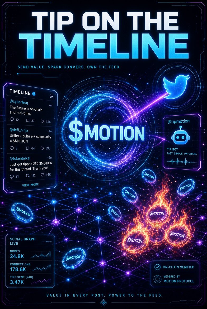 Densalam5's tweet photo. Post. Score. Burn. Tip. Repeat.@motiontip
 lagi nge-build social graph terbesar di Robinhood Chain.
Setiap postingan lo di X = poin → alokasi $MOTION → bisa langsung tip creator favorit pake @tipmotion
Cuma pure bagworking + tipping di timeline.

#TipFi #MOTION #RobinhoodChain https://t.co/YrON61d5D4