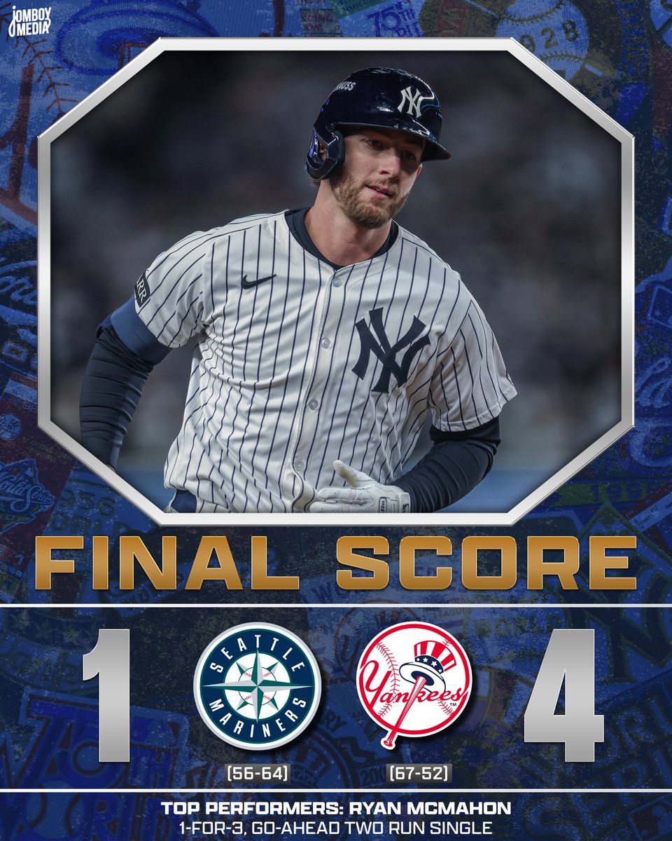 TalkinYanks's tweet photo. The Yankees’ offense came alive in the seventh inning to secure the win! https://t.co/I1TbMJJ1QD