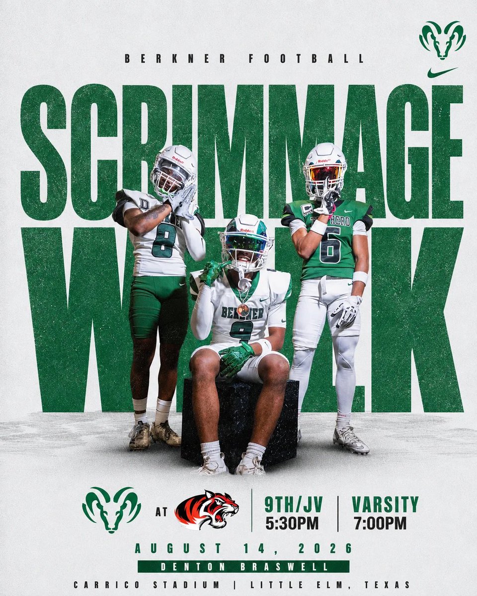 BERKNERFOOTBALL's tweet photo. 🚨 IT’S THAT TIME!! 🚨
Friday night, come out and support The Herd as we hit the field for some live action against Denton Braswell!
#ProtectTheBrand | #HERD | #IOU | #BAM https://t.co/B5wpDDOOtH