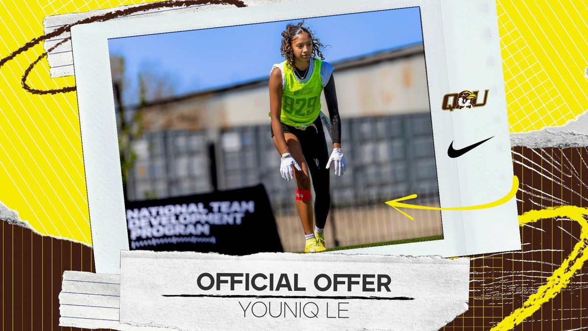 luvyouniq's tweet photo. So grateful!! ❤️Had the opportunity to get on a call with coach Minniefield today, and I am so happy to announce that I have received my 3rd official offer to continue my flag football journey at the D2 level! Go Hawks!!🦅 #flagfootball #offer #luvyouniq #flagfootballgirls #d2 https://t.co/GI80ch900E