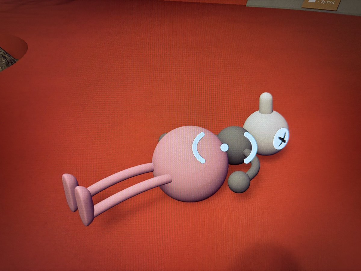 north0fnorth's tweet photo. someone who isn’t part of our friend group put in the wrong friend code, joined our big walk game, and instantly left so now we just have a random corpse on our floor https://t.co/dTl11dSoir