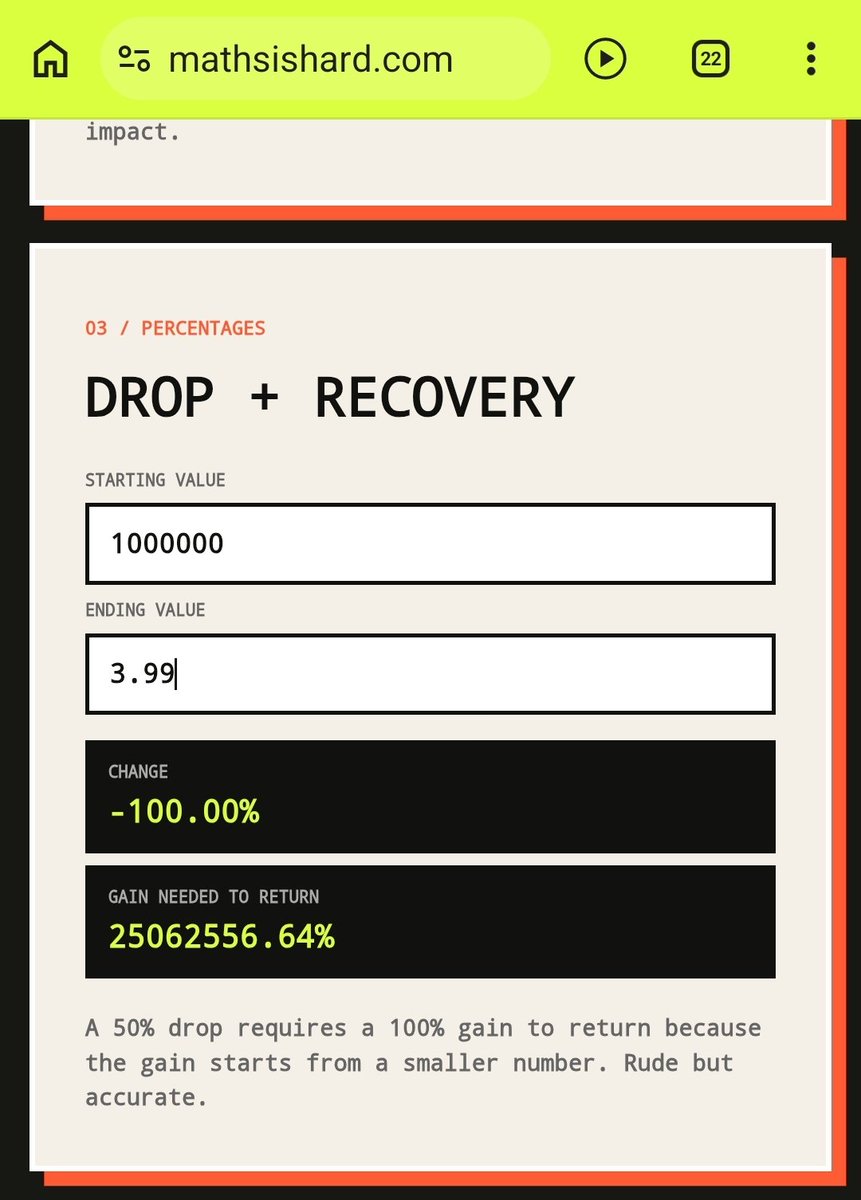 Mathslol1's tweet photo. I'm looking for this type of recovery for my $3.99 https://t.co/5ND08iUH9T