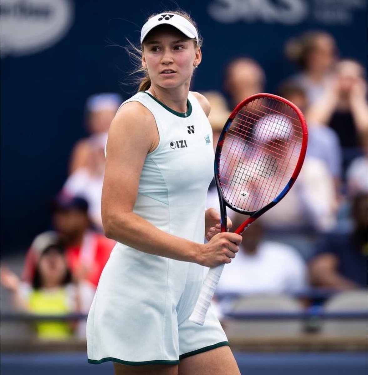 TheTennisLetter's tweet photo. Rybakina d. Naomi Osaka 4-6 7-6(5) 6-4 in Toronto

INCREDIBLE. 

Down 4-6, 2-4.

Down 2-3, 0-40 in the 3rd set… 
4 break points saved.

Elena beats the 4-time Grand Slam Champion to reach back-to-back Canadian Open semifinals.

She’s 25-5 on hard courts this year.

✅14th WTA 1000 SF
✅3rd WTA 1000 SF of 2026
✅3rd Canada SF
✅38th win of 2026

There is power in composure, and she proves that every time she steps on the court. 

Built for the pressure… killer instincts… she is something else. 

🇰🇿🩵🇰🇿