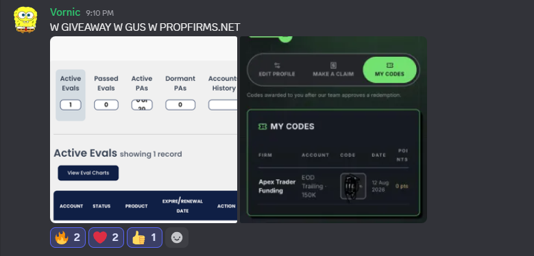 propfirms_net's tweet photo. 🎊5X APEX 150KS WINNERS🎊

We just announced all winners of the 5x 150k Apex account giveaway in our free discord!👇

We actually ended up giving away 6!

We are doing the same with 10X TRADEIFY SELECT ACCOUNTS ON SUNDAY!

HERES HOW TO ENTER: https://t.co/GNVOff29wo

 🔗https://t.co/jjJBIpjv6I🔗
