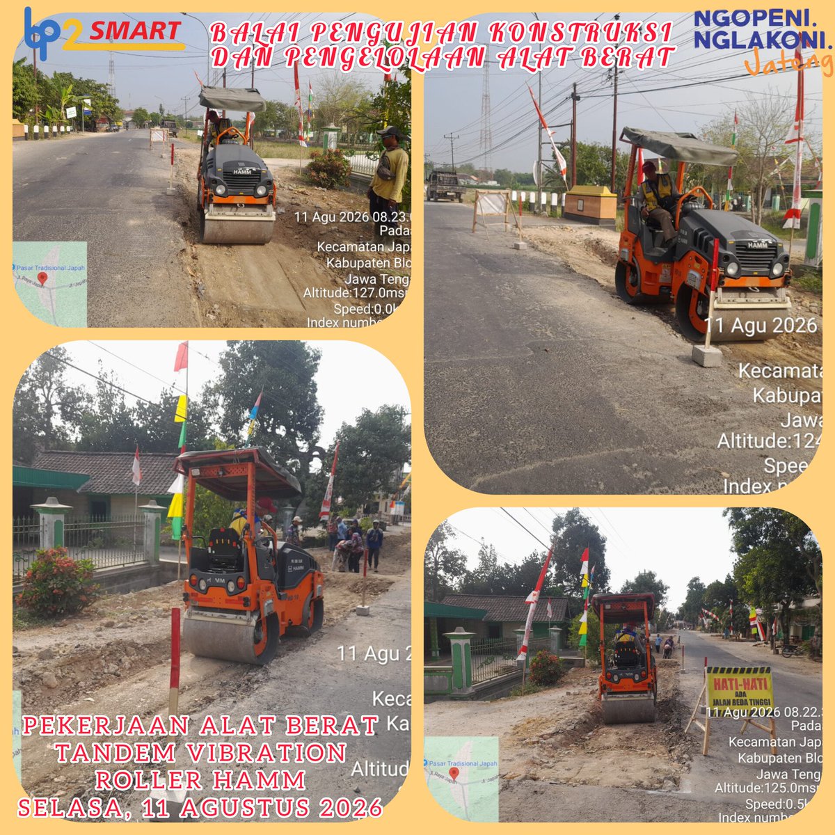 Bp2ProvJtg's tweet photo. Pekerjaan alat berat tandem HAMM di Blora
Selasa 11 Agustus 2026

#ngopeninglakoni
#ahmadluthfi
@dpuprjateng 
@dprdjatengprov 
@humasjateng https://t.co/p1n10t9fzA