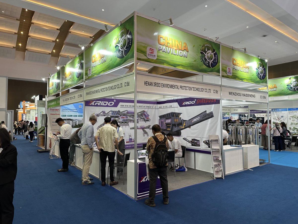 XridoMachine's tweet photo. Indonesia Waste 2026 Expo &amp; Forum 
Booth: C3.58D
Aug 11‑13,2026 | 09:00‑18:00
Full solid‑waste solutions: shredding｜crushing｜pelletizing｜briquetting 
Xrido can’t wait to meet you! 
#xrido #wasterecycling #indonesiawaste2026 #recyclingmachine #circulareconomy #wastemanagement https://t.co/8Fu89Tlhe1